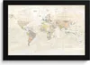 MuchoWow® MuchoWow® Gerahmtes Poster Welt - Karte - Retro Produktbild-Vorschau 1