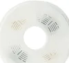 A close-up, top-down view of a white circular filter with a hole in the center. The filter has a pattern of small, curved lines etched into it, some of which are filled with gray or tan material. Produktbild-Vorschau