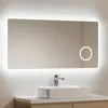 A modern bathroom vanity with a rectangular sink and a sleek, illuminated mirror above it. Náhled obrázku produktu