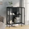 vidaXL Příborník černý 75x35x105 cm sklo a ocel Náhled obrázku produktu 3