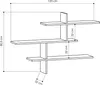 A diagram showing the dimensions of a modern floating shelf. Voir les images du produit