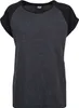 Urban Classics - Dámsky kontrastný top RAGLAN charcoal - Náhľad obrázku produktu 4