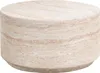 BELIANI Couchtisch Beige Travertinoptik Steinoptik Rund Produktbild-Vorschau 1