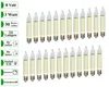 A collection of small, candle-shaped light bulbs with cream-colored bases and clear glass tops, arranged in two rows against a white background. Text labels are present on the left side of the image. Produktbild-Vorschau