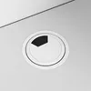 A close-up view of a white desk grommet with a black brush insert. Náhľad obrázku produktu