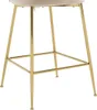 Barhocker 2er-Set - Samt & Goldfarbenes Metall - Beige - Produktbild-Vorschau 5
