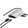 A Satechi USB-C Multiport Adapter with various cables and an SD card. Produktbild-Vorschau