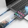 A laptop is connected to a smartphone via a USB-C cable. Produktbild-Vorschau