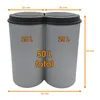 Abfalleimer 2x25 Liter Duo Bin - Farbe: grau mit schwarzem Produktbild-Vorschau 2