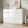 Hochglanz Sideboard Weiß 120x40x83cm, 2 Schubladen & 3 Produktbild-Vorschau 10