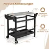 A diagram showing the dimensions and weight capacity of a grill cart. Produktbild-Vorschau