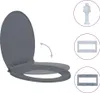 vidaXL Toilettensitz mit Absenkautomatik Grau Oval Produktbild-Vorschau 5