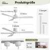 Sofucor Deckenventilator aus Holz, 132 cm, mit Licht und Produktbild-Vorschau 2