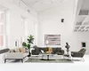 Zweisitzer Sofa 2 Sitzer Stoff Grau Modern Design Produktbild-Vorschau 4