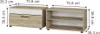 Two furniture pieces, a cabinet with a drawer and a shelf unit, are shown side-by-side with dimensions indicated. Produktbild-Vorschau