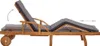 A wooden sun lounger with a gray cushion, shown on a white background. Náhľad obrázku produktu