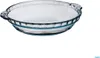 A clear glass pie dish with handles on a white background. Náhľad obrázku produktu
