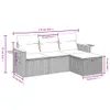 Design 4-tlg. Garten-Sofagarnitur mit Kissen Schwarz Poly Produktbild-Vorschau 3