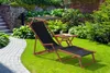 Liegestuhl schwarz Sonnenliege Gartenliege Holz Deckchair Produktbild-Vorschau 2