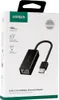 The image shows the retail packaging of a UGREEN USB to Ethernet adapter. Voir les images du produit