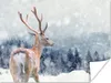 MuchoWow® Poster Winter - Hirsche - Tiere 160x120 cm - Foto Produktbild-Vorschau 1