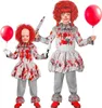 Kostüm "Vintage Horror Clown" für Kinder | Grau mit Produktbild-Vorschau 1