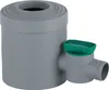 A product shot of a grey rain collector with a green shut-off valve, isolated on a white background. Anteprima dell’immagine prodotto