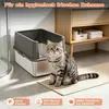 Theo&Cleo Edelstahl Katzenklo Katzentoilette mit hohem Rand Produktbild-Vorschau 6