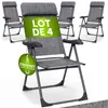CASARIA® 4x Chaises de jardin pliantes Gris Chiné en Voir les images du produit 1