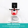 A rotating hook holder is shown attached to a wall, holding a large plastic bottle of water. Text describing the product's load-bearing capacity and suitability for damp environments is displayed. Produktbild-Vorschau