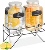 Relaxdays Getränkespender mit Ständer, 2 Limobehälter je Produktbild-Vorschau 1