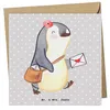 Mr. & Mrs. Panda Grußkarte Postbotin Herz - Grau Pastell - Produktbild-Vorschau 1