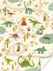 MuchoWow® Poster Dinosaurier - Vulkan - Kinder - Beige Produktbild-Vorschau 1