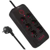 Maclean zásuvková lišta 6cestný prodlužovací kabel + 4xUSB Náhled obrázku produktu 2