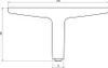 A technical drawing of a furniture leg with dimensions indicated. Podgląd zdjęcia produktu