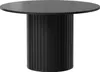 A studio shot of a black round dining table with a fluted pedestal base. Produktbild-Vorschau