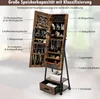 Schmuckschrank mit HD-Ganzkörperspiegel, Spiegelschrank mit Produktbild-Vorschau 2