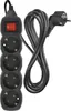 Steckdosenleiste 3 m / 4 Steckdosen / Schalter / schwarz / PVC / 1,5 mm2 Produktbild-Vorschau