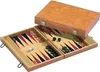 A backgammon set is open and displayed on a white background. Produktbild-Vorschau