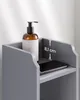 Close-up of a gray shelf with a soap dispenser and a smartphone, with a measurement overlay. Podgląd zdjęcia produktu