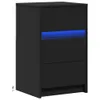 vidaXL Comodino con luci LED in legno nero Anteprima dell’immagine prodotto 3