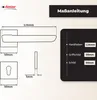 Diagrams and text illustrating the dimensions of a door handle set. Produktbild-Vorschau