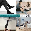 Collage of four images showing people wearing socks in different scenarios, along with product shots and text. Produktbild-Vorschau