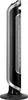 Side view of a black and silver tower fan on a black base. Produktbild-Vorschau
