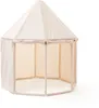 A beige hexagonal tent for children, shown from a slightly elevated angle against a white background. Produktbild-Vorschau