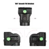 A product image showing a camera tripod head with diagrams illustrating its tilt rotation. Produktbild-Vorschau