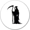 Huuraa Aufkleber Sensenmann Tod 10cm rund Sticker Produktbild-Vorschau 1