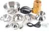 A collection of stainless steel and gold-colored parts for a milk separator machine, laid out on a white background. Náhled obrázku produktu
