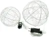 2x LED-Kugel "Glow" aus Metall, silber, mit 200 & 300 LED, Produktbild-Vorschau 3