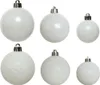 Weihnachtskugeln Kunststoff Mix 4-6cm 30er Set - Winterweiß Produktbild-Vorschau 1